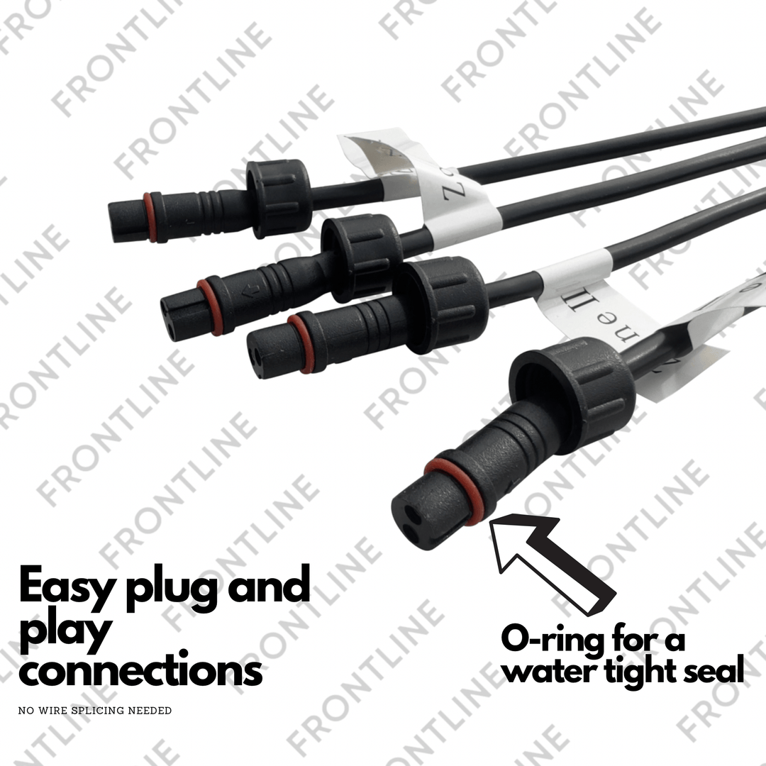 Led Wheel Lights, 5 Row Premium White Wheel Lights, Frontline LED, plug and play connections